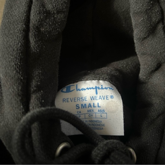 Champion Black Reverse Weave Hooded Sweatshirt - Picture 4 of 4